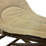 Midcentury bamboo rattan rocking horse 60's design children