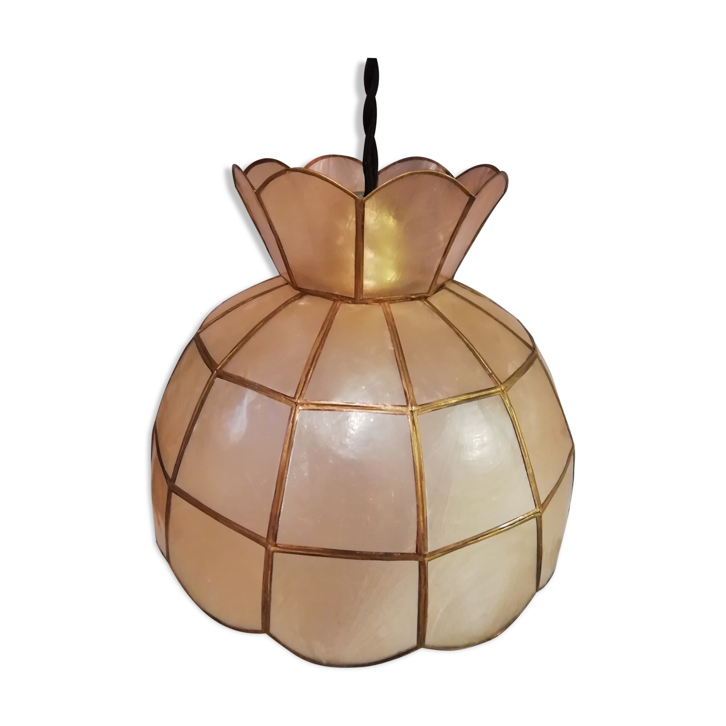 Suspension nacre et laiton 60s