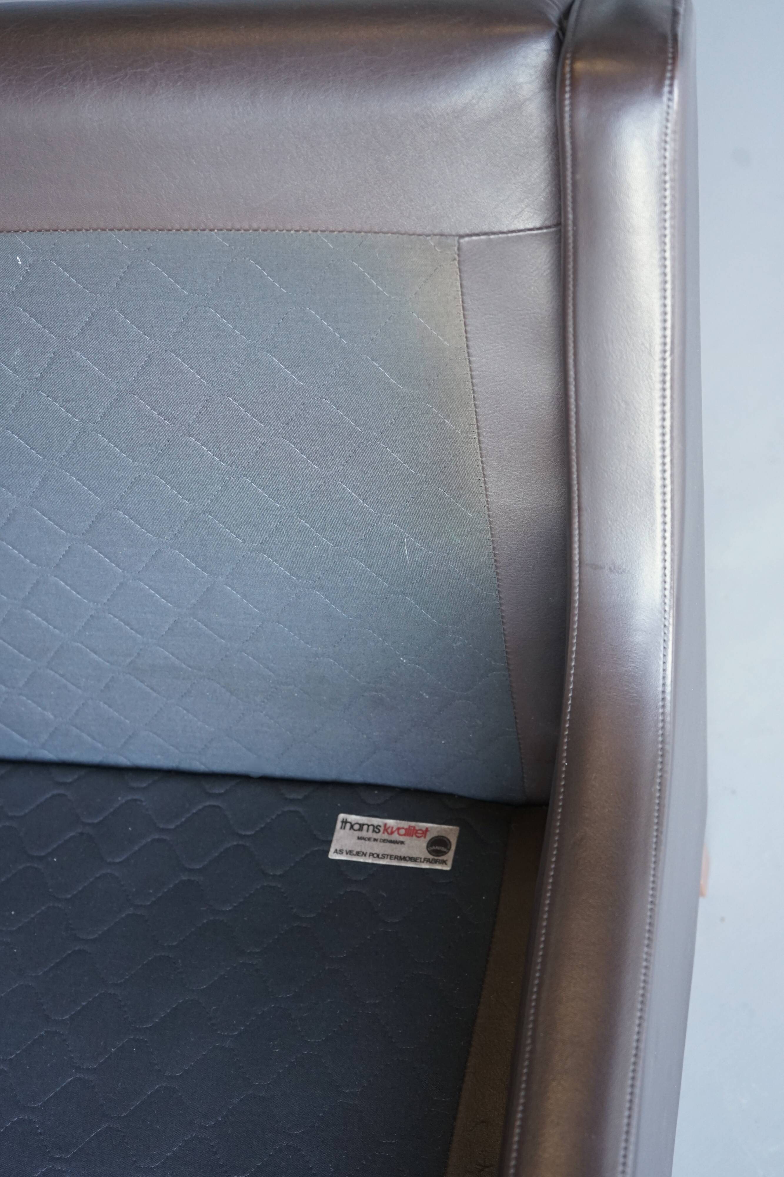 x2 Danish Armchairs in Leather by Georg Thams, Denmark 1960s