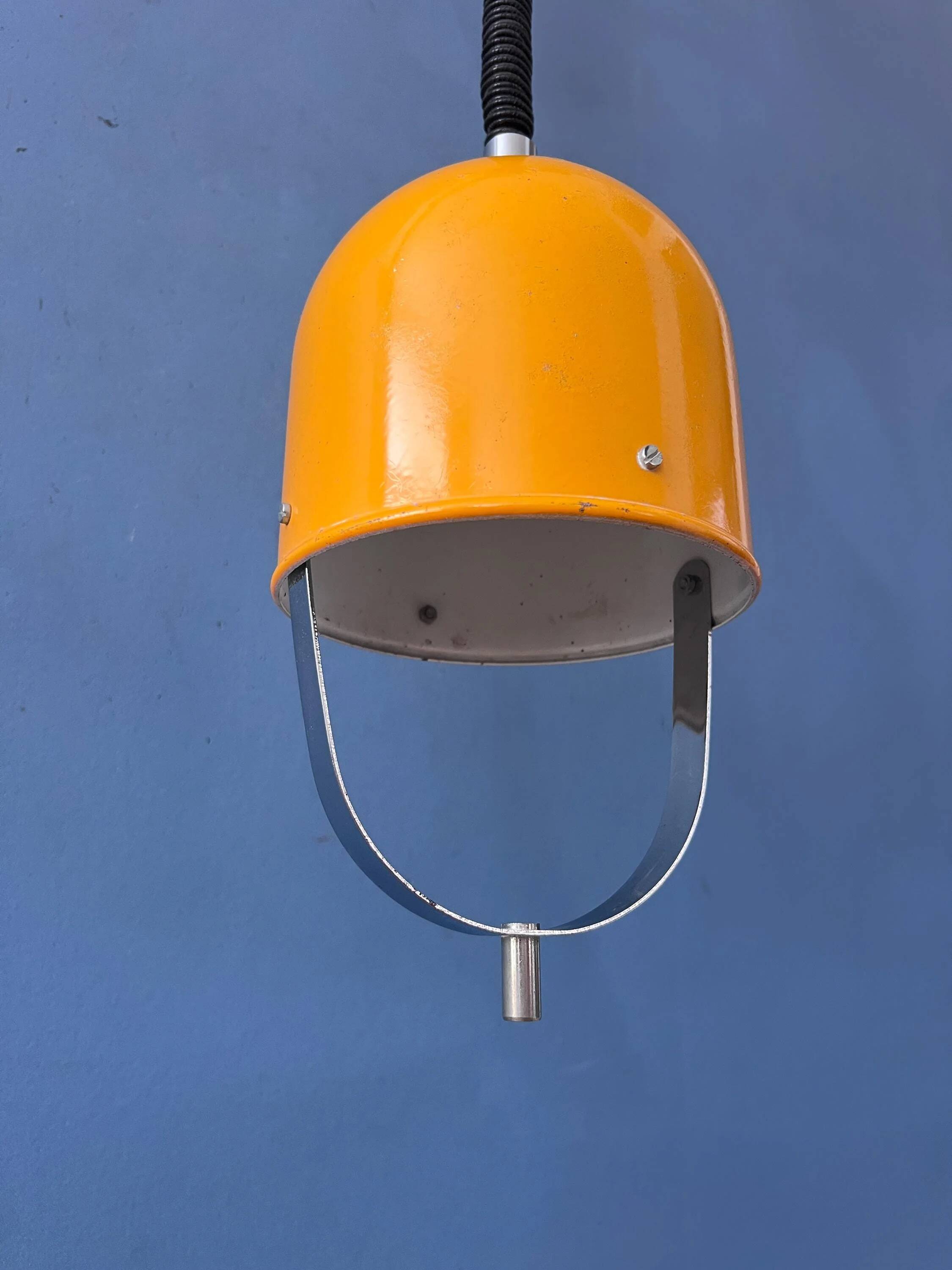 Vintage yellow Space Age suspension, Mid-Century Modern pendant lamp.