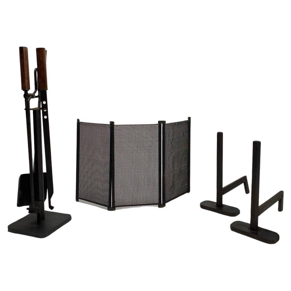 Italian Fireplace Set by Afra & Tobia Scarpa, 1970s