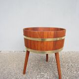 Mid-century Scandinavian solid teak planter
