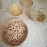 Suite of 6 wicker baskets and trays