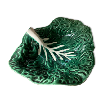 Hollow salad dish in green slurry Cabbage leaf