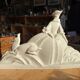 Large Art Deco sculpture attributed to Lejan – Lady and Gazelle – earthenware