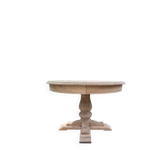 Extendable round table made of solid oak