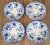 Set of 4 flat plates Creil & Montereau model Flora
