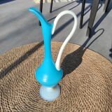 Vase carafe opaline bleue Murano