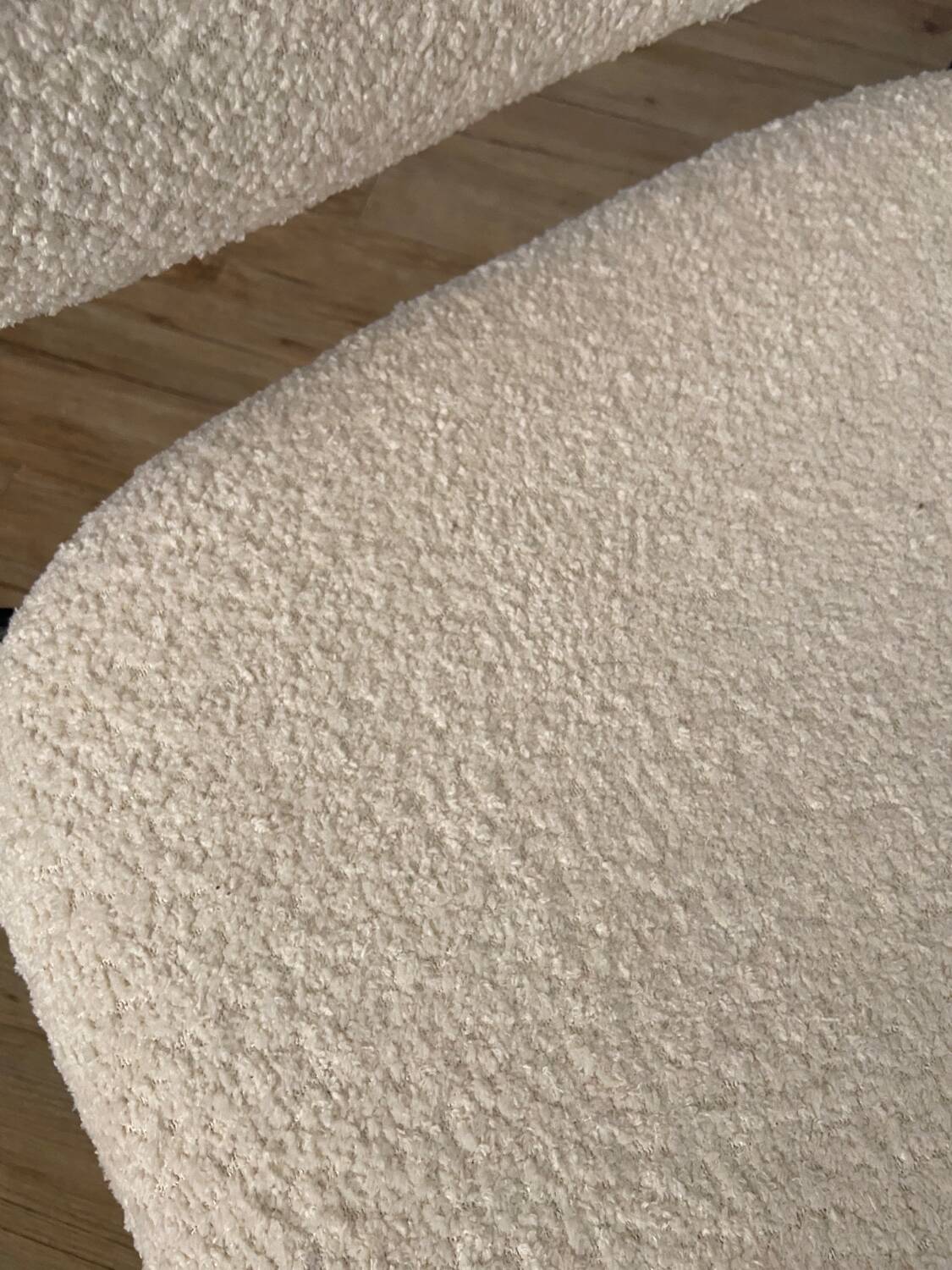 Boucle and metal designer armchair