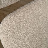 Boucle and metal designer armchair