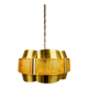 Brass and plastic pendant lamp by Werner Schou, Denmark, 1960