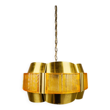 Suspension en laiton et plastique par Werner Schou, Danemark, 1960
