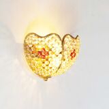 Gilt brass and crystal glass 'basket' wall light by Palwa, Germany 1960s