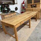 Antique solid oak craft table with drawers