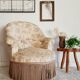 Antique flowered toad armchair with fringes