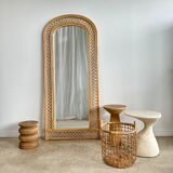 Rattan foot mirror with braces H:2m