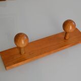 Double coat hook in wood, 1960s