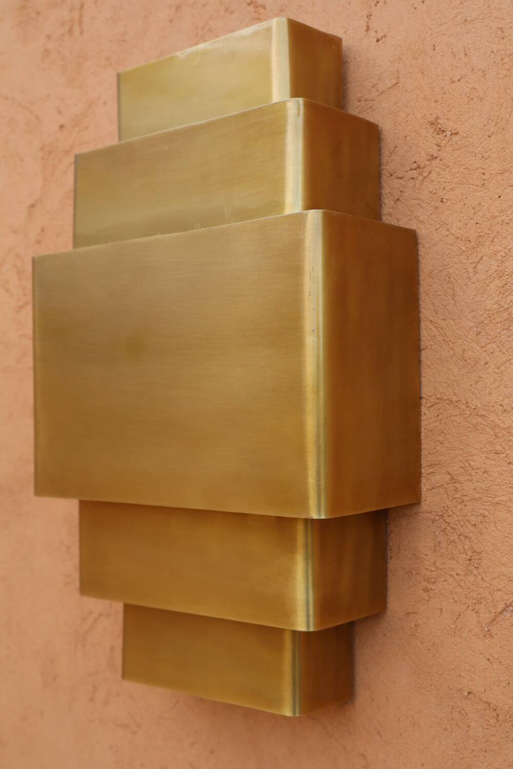 Large art deco brass wall light