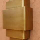 Large art deco brass wall light