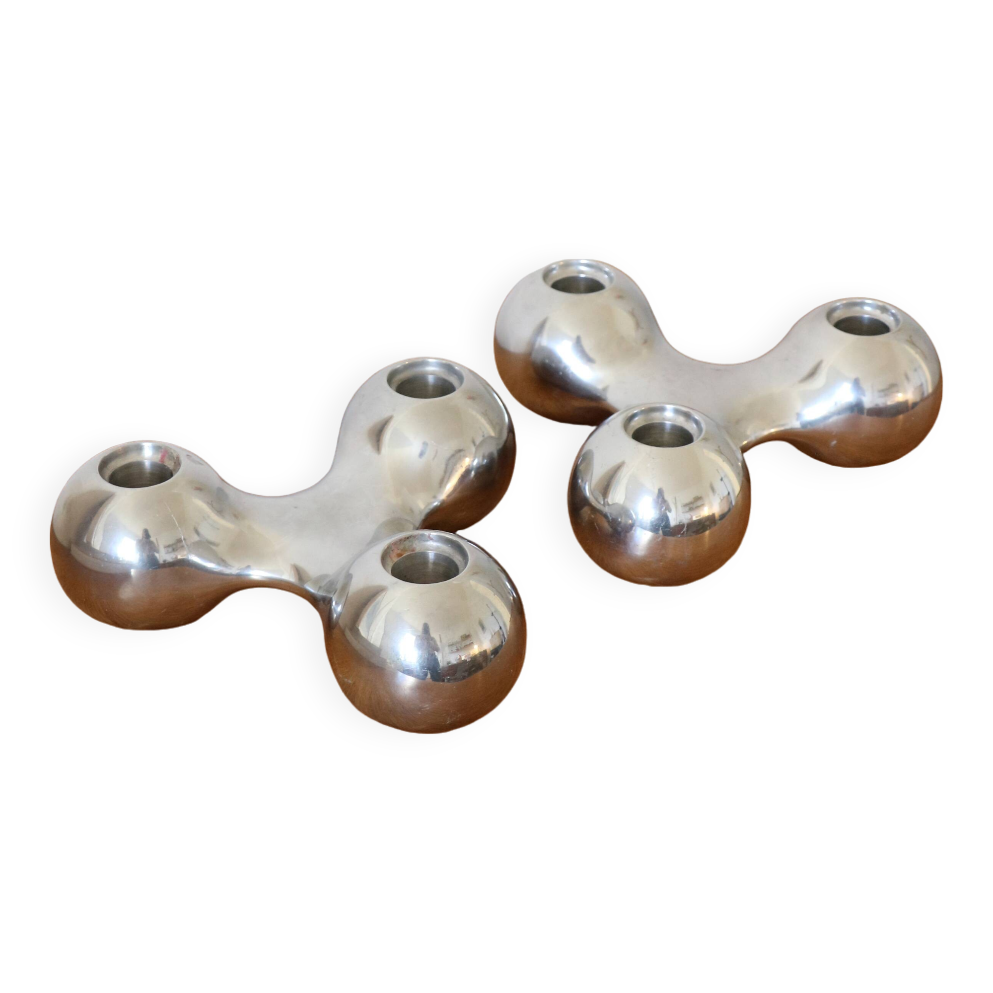 Pair of Scandinavian candlesticks by Arne Jacobsen for Georg Jensen