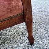 Pair of Louis Philippe marquetry armchairs