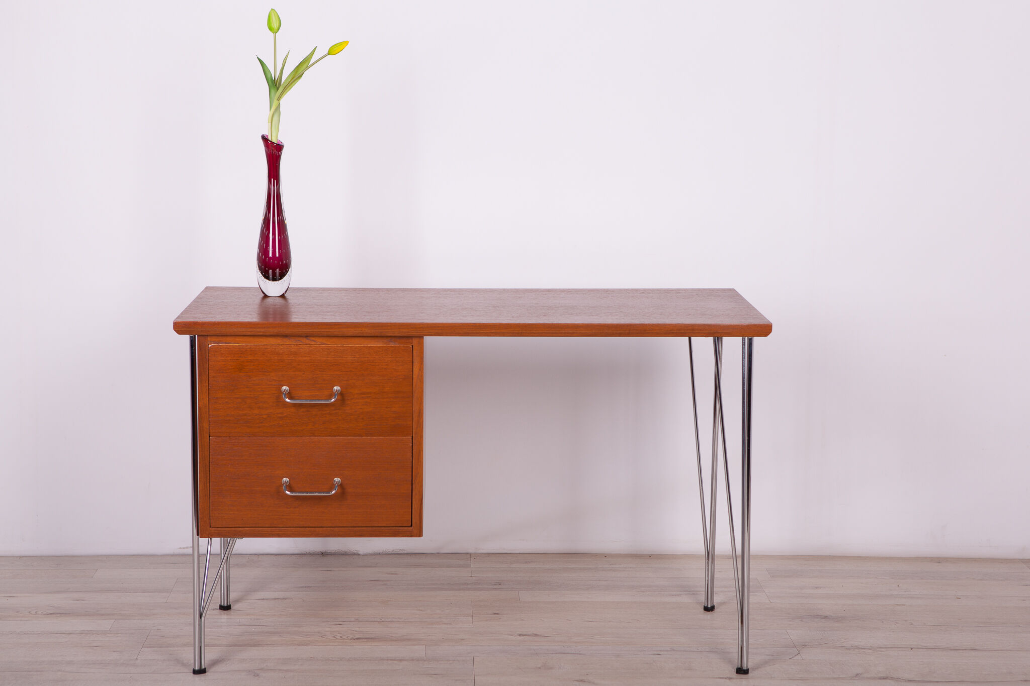 Mid-century danish teak & chrome desk, 1960s