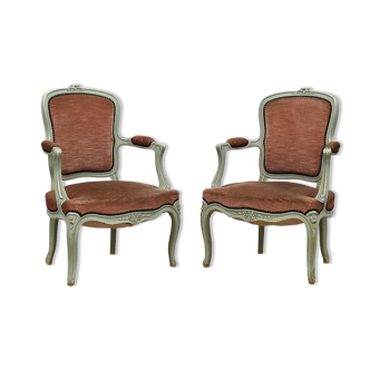 Paire de fauteuils style Louis XV