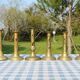 Set of 8 antique brass chandeliers