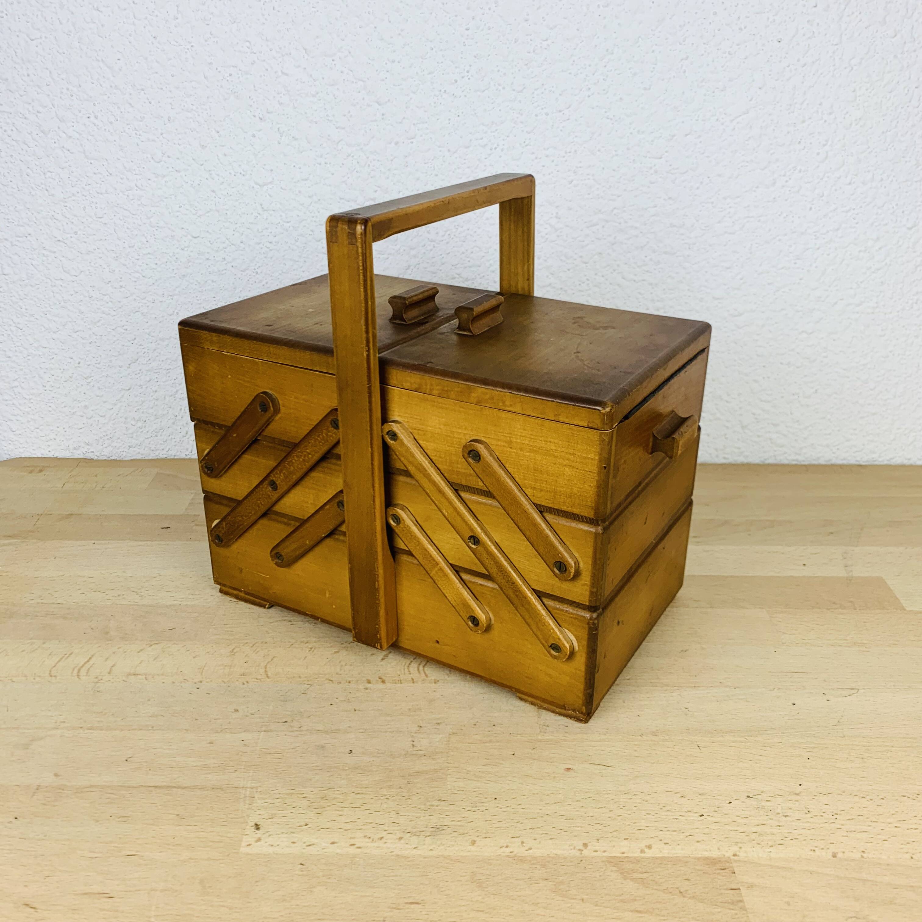 60s wood worker, sewing box
