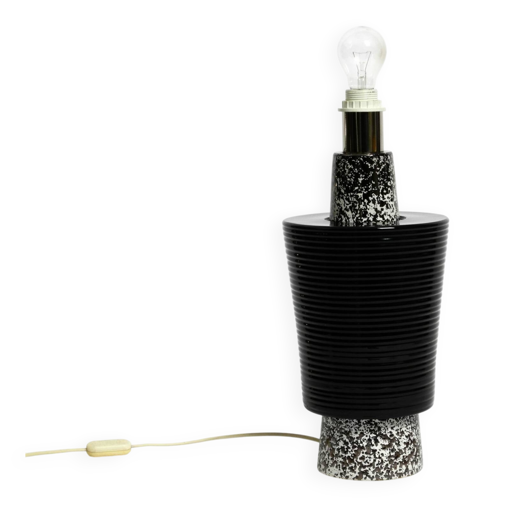 Beautiful, large Italian 1980s ceramic table lamp without a shade from IL P
