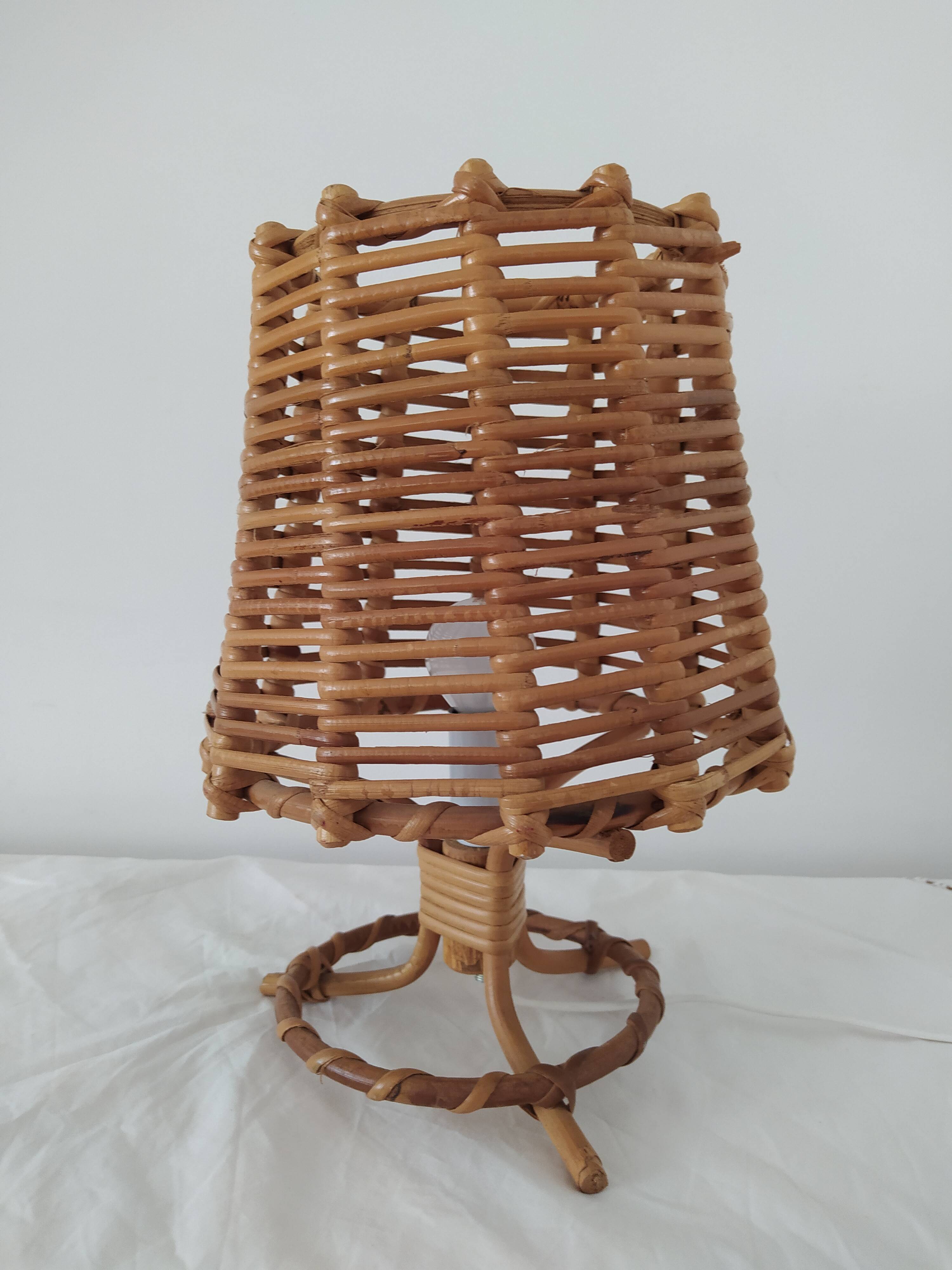 Pair of bamboo lamps