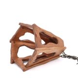 Asymmetrical wooden pendant light, 70s