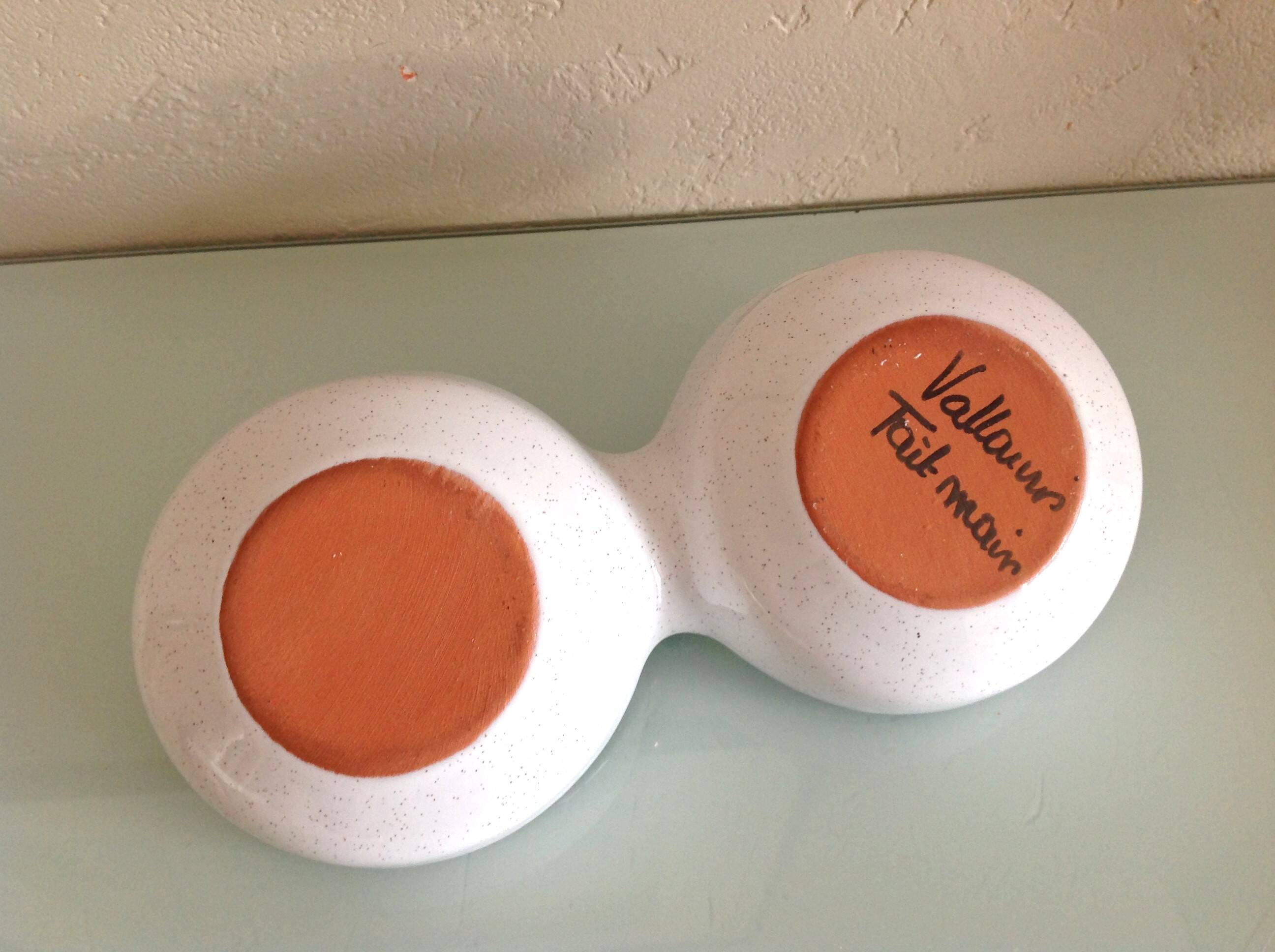 Vallauris ceramic empty pocket cup / vintage 70s