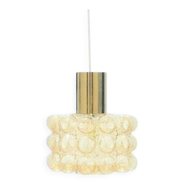 Large Mid-Century Amber Bubble Glass Ceiling Light by Helena Tynell, 1960s