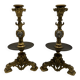 Pair of gilt bronze candlesticks by Cailleux - Barbedienne
