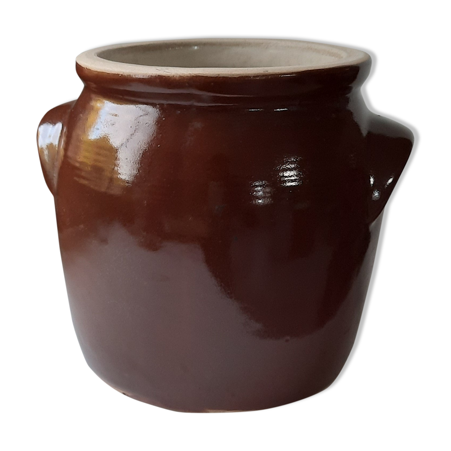 Chocolate glazed stoneware pot