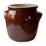 Chocolate glazed stoneware pot