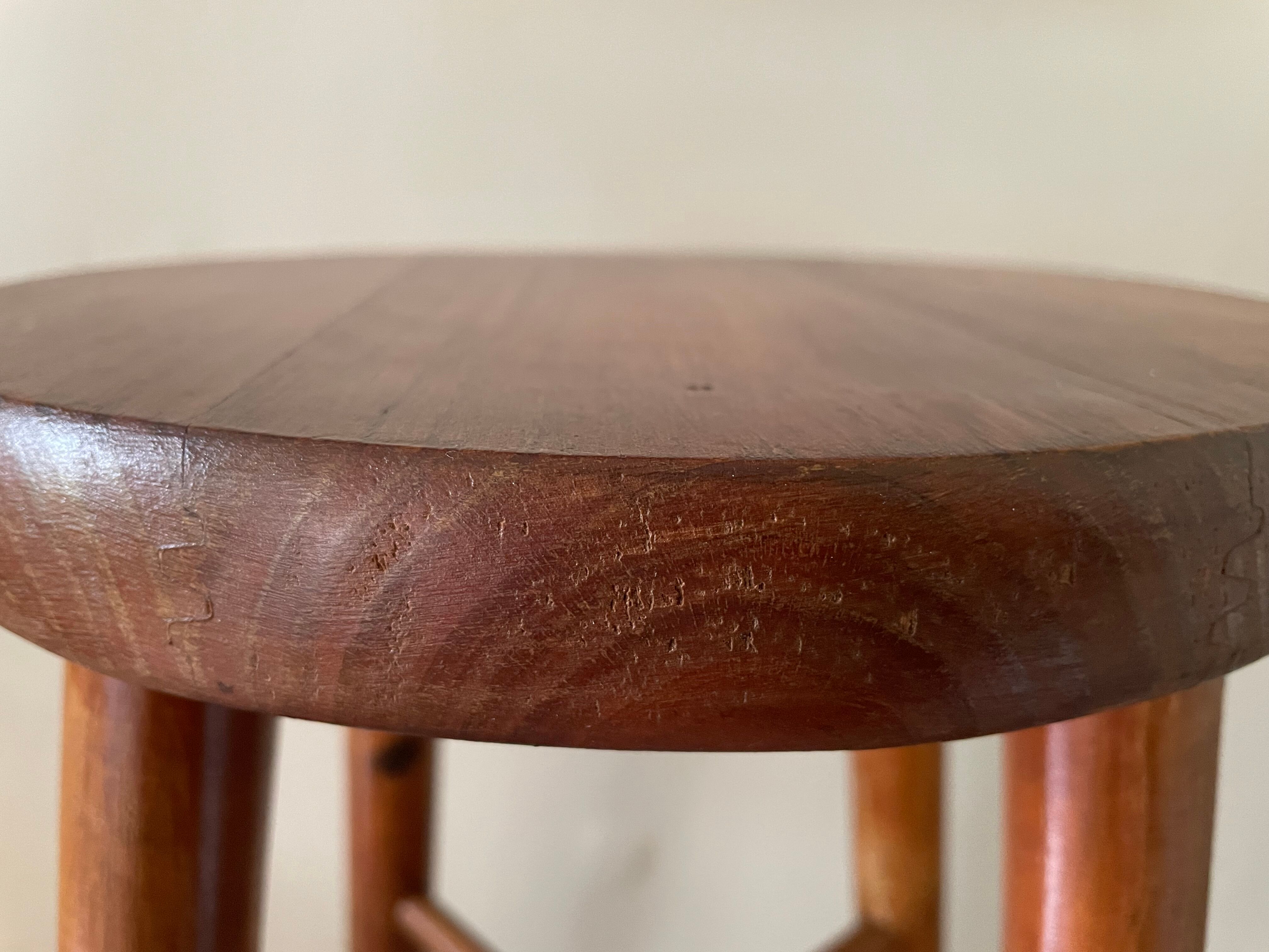 Varnished wooden stool