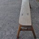 Rustic oak bench.