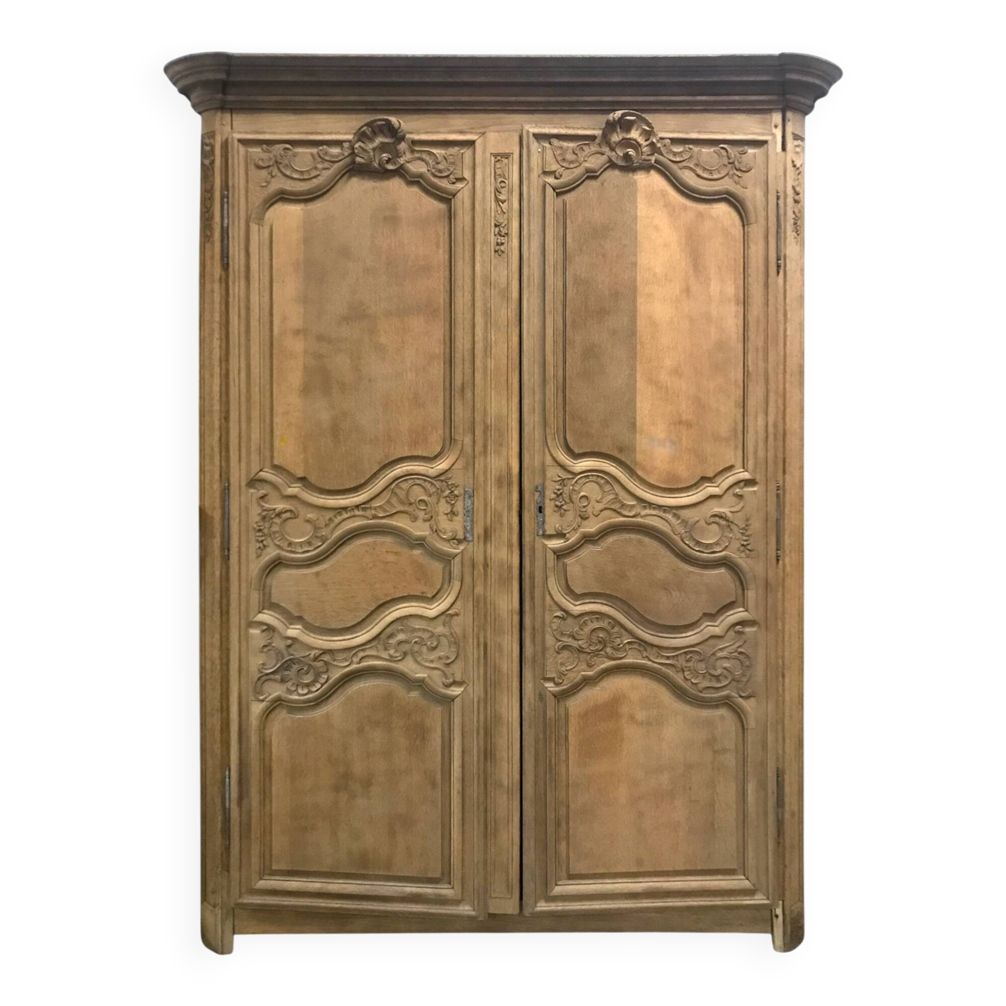 Large stripped oak wardrobe