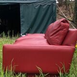 Red leather sofa