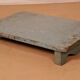 Old Burmese teak tea table original blue patina