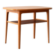1960s Scandinavian oak coffee table with slatted shelf