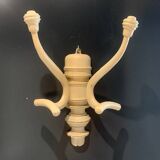 Old coat and hat rack, wall-mounted, in curved wood, from Bistrot, 1920