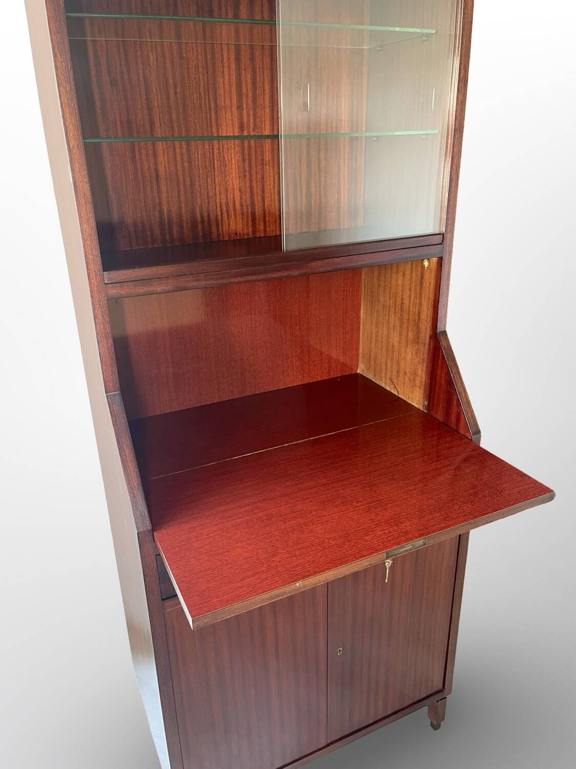 Buffet/crédence italienne en bois et acajou plaqué, années 1960.