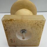 Vintage Alabaster Lamp with Floral Pattern Shade