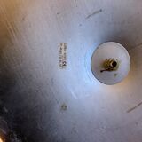 Vintage floor lamp in chrome metal and brass design swiss lumess