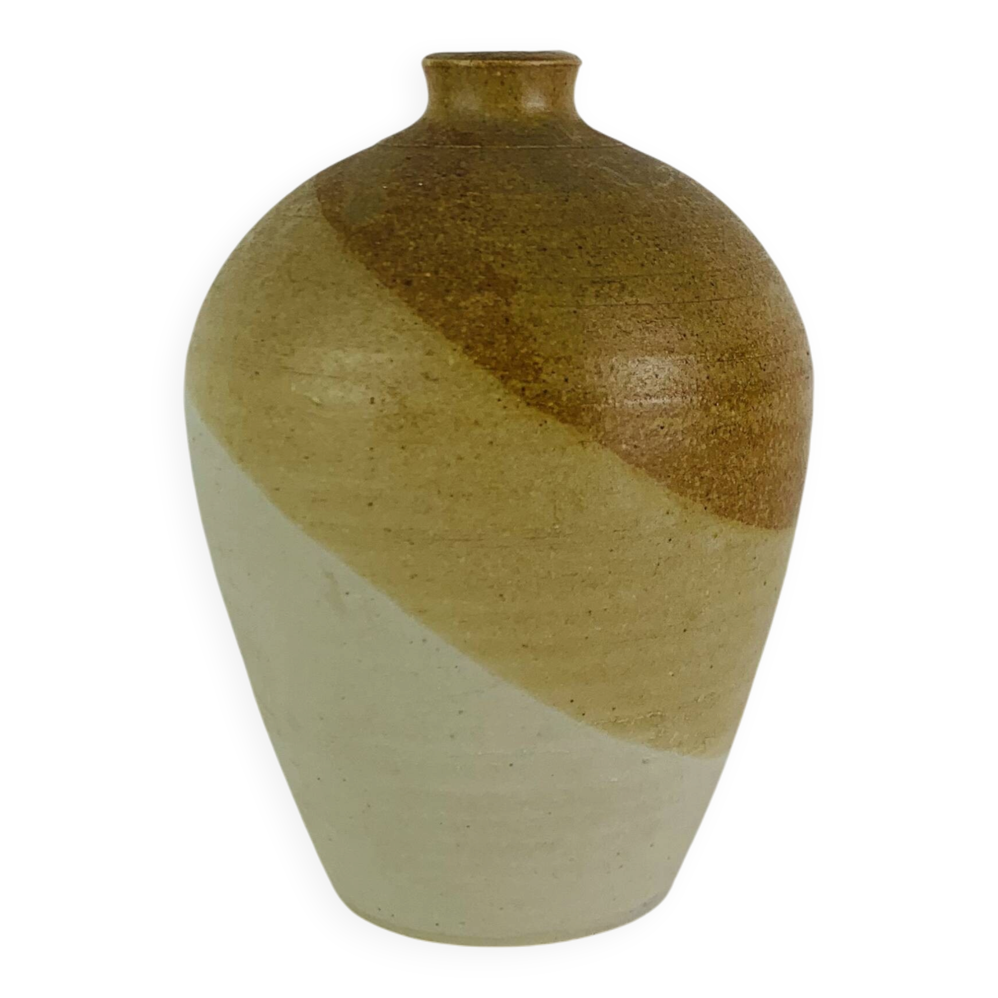 Stoneware vase with organic colours