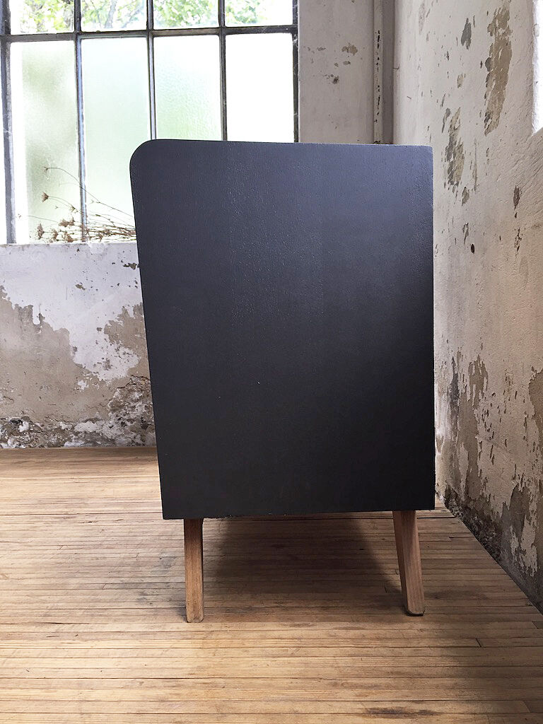 Black and wood vintage dresser