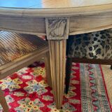 Table à manger extensible ovale Art Déco en bois